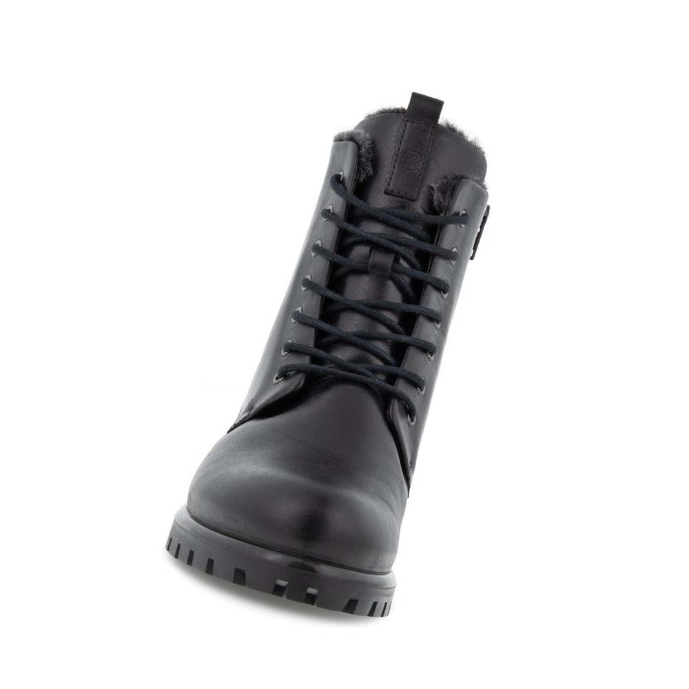 Women's Ecco Modtray Lace Boots Black | USA 19ZUT